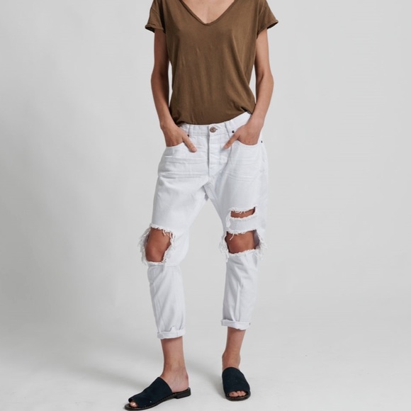 One Teaspoon Denim - One Teaspoon Saints Boyfriend Jean, White